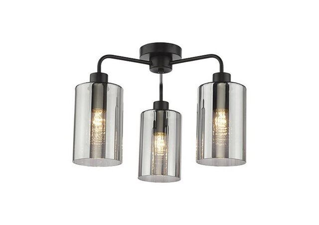 Velari 3 Light Semi Flush Pendant - Black