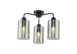 Velari 3 Light Semi Flush Pendant - Black