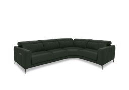 Ezra Leather Power Recliner Right Hand Facing Corner Sofa with Power Headrests - Oslo Pine