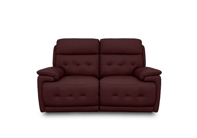 World of Leather - Brescia BV Leather 2 Seater Sofa with Power Recliner - BV Deep Red