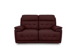 World of Leather - Brescia BV Leather 2 Seater Sofa with Power Recliner - BV Deep Red