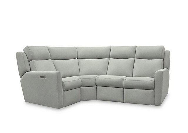 G Plan - Wren Small Fabric Power Recliner Left Hand Facing Corner Sofa with Power Headrests and Power Lumbar - Stingray Charcoal