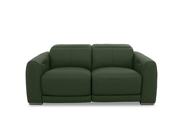 World of Leather - Edison Leather 2 Seater Power Recliner Sofa with Power Headrests and Lights