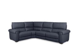 World of Leather - Nixon BV Leather Left Hand Facing Corner Power Recliner Sofa - BV Ocean Blue