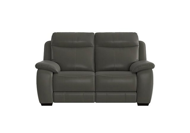 World of Leather - Starlight Express 2 Seater NC Leather Sofa with Manual Recliner - Charcoal Grey