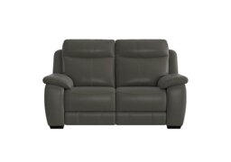 World of Leather - Starlight Express 2 Seater NC Leather Sofa with Manual Recliner - Charcoal Grey