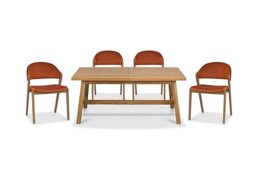 Stratford Small Extending Dining Table with 4 Fabric Chairs