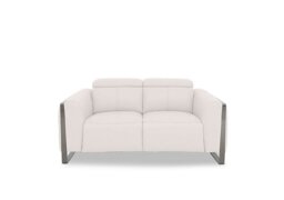 Gisella Leather 2 Seater Sofa - Cotton