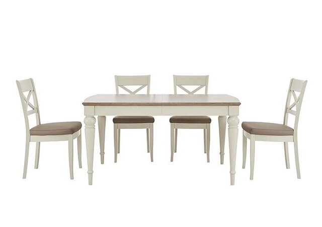 Furnitureland - Annecy Large Extending Dining Table and 4 Cross Back Chairs