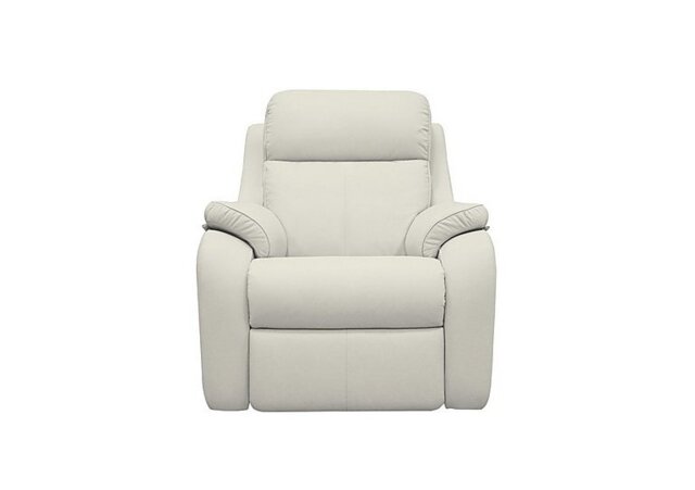 G Plan - Kingsbury Leather Power Recliner Armchair with Power Headrests - Oxford Light Grey