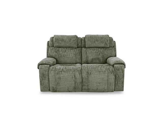 World of Leather - Hollywood Fabric 2 Seater Power Recliner Sofa with Power Headrests and Storage Arms - Olive Green