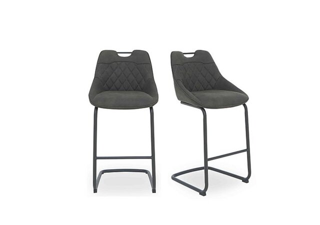 Warrior Pair of Cantilever Bar Stools - Grey