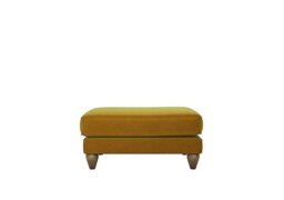 The Lounge Co. - Bronwyn Fabric Footstool With Walnut Feet - Golden Spice