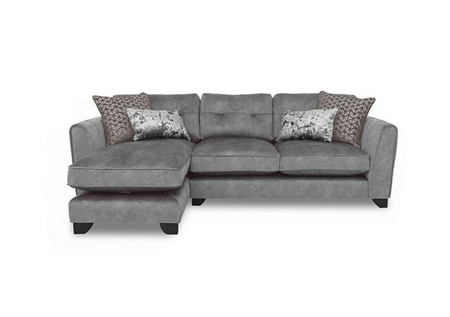 Mariah Fabric Classic Back Left Hand Facing Chaise End Sofa - Dapple Silver