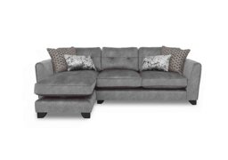 Mariah Fabric Classic Back Left Hand Facing Chaise End Sofa - Dapple Silver