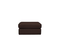 G Plan - Seattle Leather Storage Footstool - Capri Oak