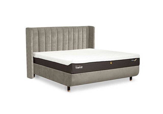 TEMPUR - Arc Disc Ottoman Bed Frame with Lodret Headboard - Super King with Oak Feet