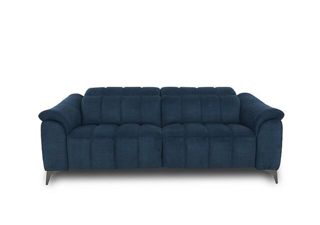 Angelo Fabric 3 Seater Power Recliner Sofa with Power Headrests - Dark Blue