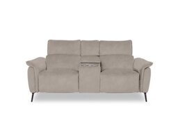Jude Fabric 2 Seater Power Recliner Sofa with Smart Console, Power Headrests, Power Lumbar and Heated Seats - Dexter Ivory
