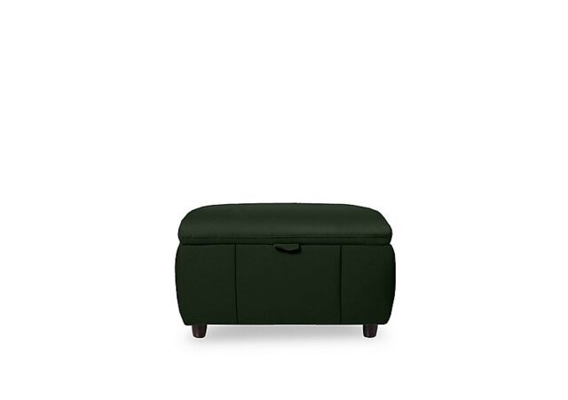 Inca NC Leather Storage Footstool - Oslo Pine