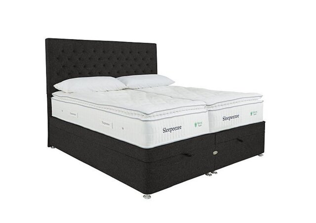 Sleepeezee - Natural Touch 3000 Pillowtop Zip and Link End Ottoman Divan Set - Tweed Charcoal