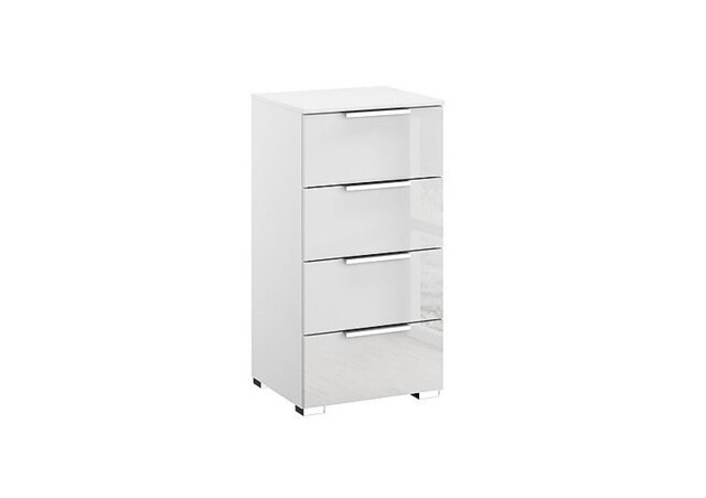 Rauch - Formes Glass 4 Drawer Narrow Chest - White/White Front