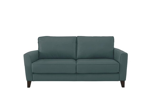 Ideal Home - Brondby 2 Seater Leather Sofa - BV Lake Green