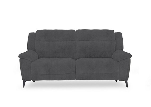 Panache Fabric 3 Seater Power Recliner Sofa with Power Headrests - Manhattan Charcoal - Sofas and Armchairs - In Time for Christmas