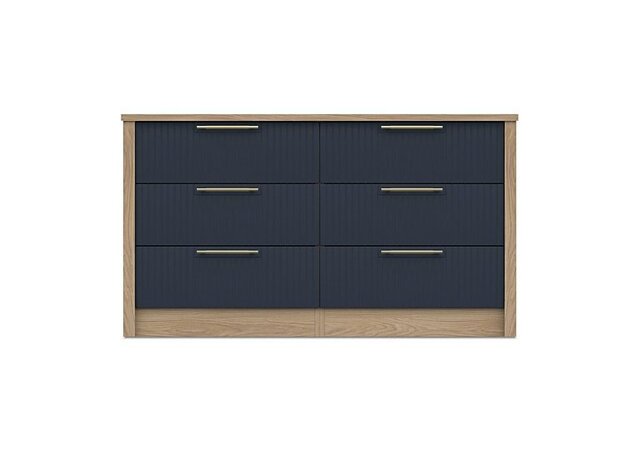 London Bedrooms - Chelsea 6 Drawer Wide Chest with Gold Handles - Royal Blue