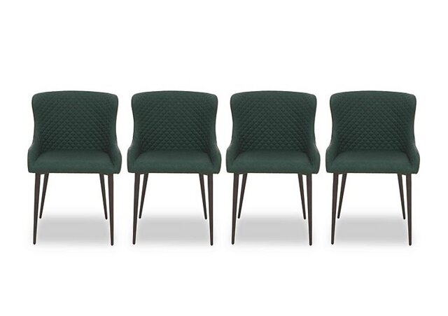 Hanoi Set of 4 Faux Leather Dining Chairs - Bottle Green