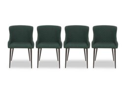 Hanoi Set of 4 Faux Leather Dining Chairs - Bottle Green