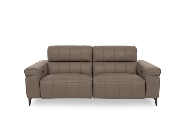 World of Leather - Homestage Leather 3 Seater Power Recliner Sofa with Power Headrests - Fawn