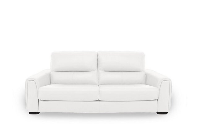 World of Leather - Flex BV Leather 3 Seater Sofa Bed with Storage Arms - BV Star White