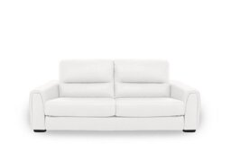 World of Leather - Flex BV Leather 3 Seater Sofa Bed with Storage Arms - BV Star White