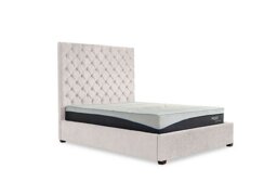 Charlotte 160cm Headboard Manual Ottoman Bed Frame - Super King - Ciago Cream