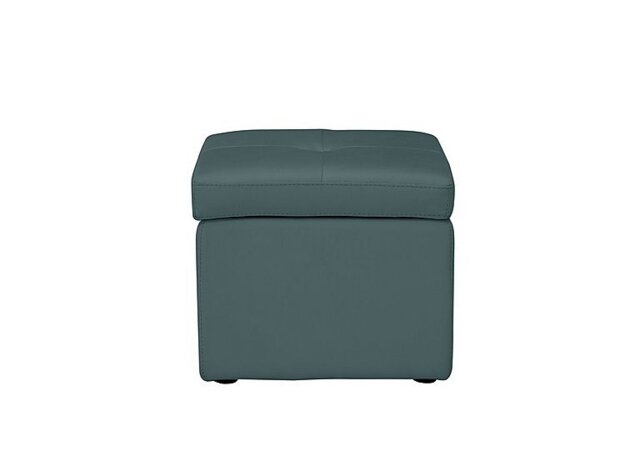 World of Leather - Easy Tray BV Leather Storage Footstool - BV Lake Green