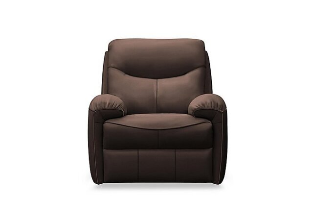 G Plan - Amesbury Leather Power Recliner Armchair with Power Headrest, Power Lumbar and Heated Seats - Capri Chocolate