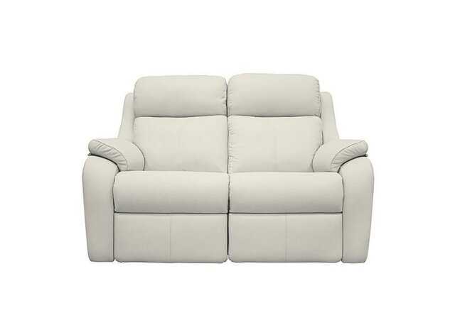G Plan - Kingsbury 2 Seater Leather Sofa with Manual Recliner - Oxford Light Grey