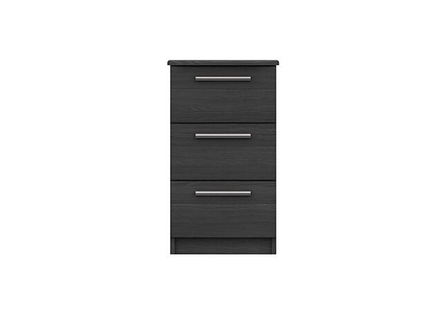 London Bedrooms - Victoria 3 Drawer Bedside Cabinet - Graphite