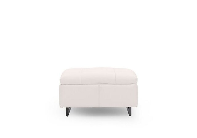 Gisella Leather Large Footstool - Cotton