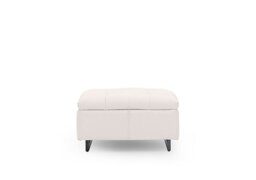 Gisella Leather Large Footstool - Cotton