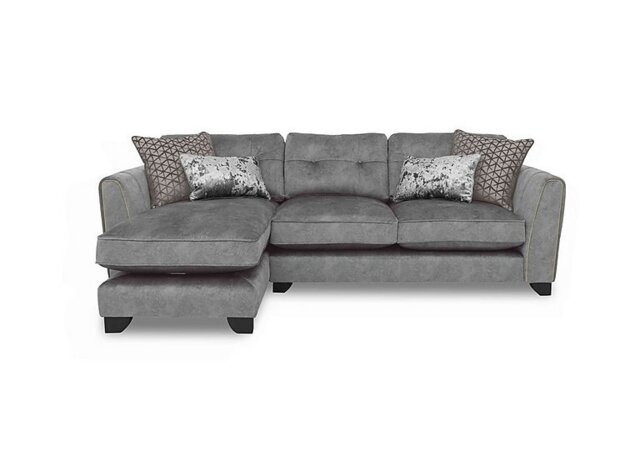 Mariah Fabric Classic Back Left Hand Facing Chaise End Sofa - Dapple Silver