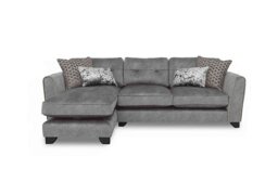 Mariah Fabric Classic Back Left Hand Facing Chaise End Sofa - Dapple Silver