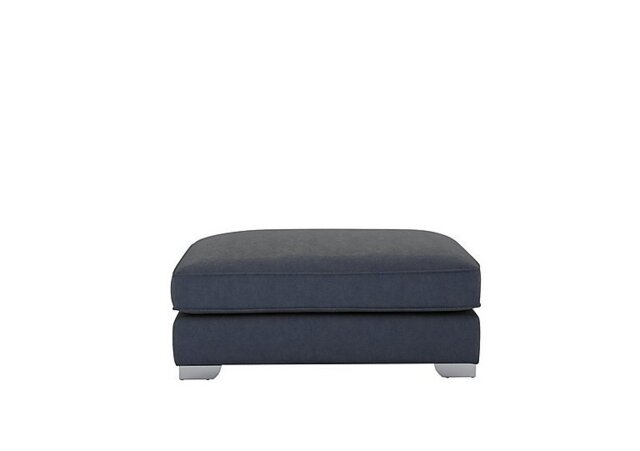 The Lounge Co. - Isobel Rectangular Footstool - Damson Jam with Chrome Feet