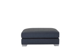 The Lounge Co. - Isobel Rectangular Footstool - Damson Jam with Chrome Feet