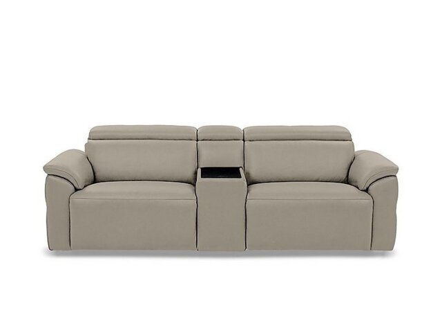 Dolomite 3 Seater Leather Power Recliner Sofa with Power Headrests and Console - Oyster Cat - Sofas and Armchairs - In Time for Christmas
