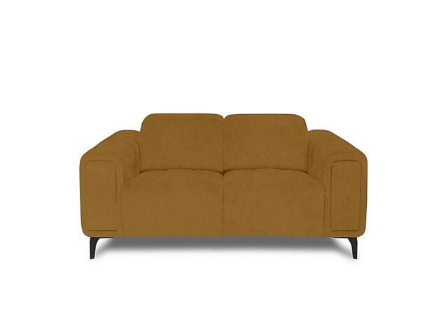 Elphaba Fabric 2 Seater Sofa with Storage Arms - Opulence Saffron