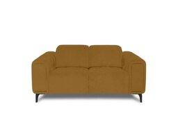 Elphaba Fabric 2 Seater Sofa with Storage Arms - Opulence Saffron