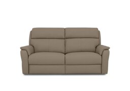 Nicoletti - Vito Leather 3 Seater Recliner Sofa with Headrests and Power Lumbar - Torello Taupe