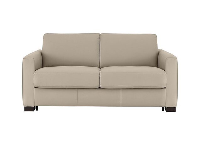 Nicoletti - Alcova 2 Seater Leather Sofa Bed with Box Arms - Torello Fango - Sofas and Armchairs - In Time for Christmas